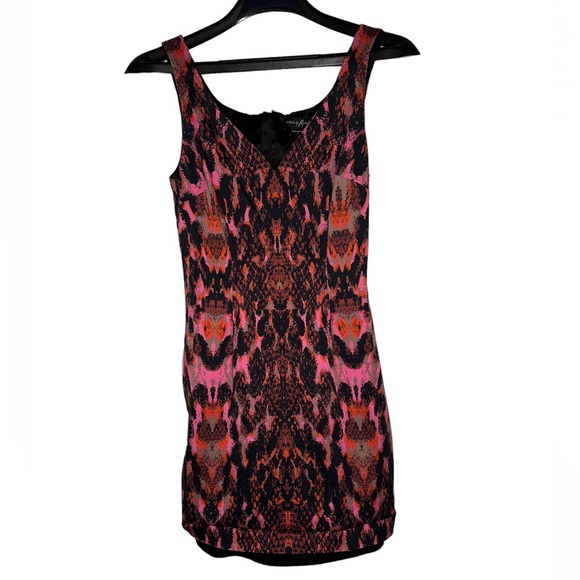Guess by Marciano pink black orange snakeskin print dress - Picture 1 of 6